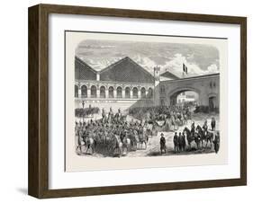 Arrival of the Grand Duke Constantine in Paris: Departure from the Lyons Railway Station-null-Framed Giclee Print