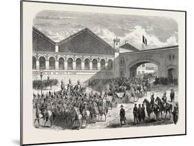 Arrival of the Grand Duke Constantine in Paris: Departure from the Lyons Railway Station-null-Mounted Giclee Print