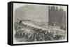 Arrival of the New Bell Victoria, at the Clock Tower, New Palace of Westminster-null-Framed Stretched Canvas