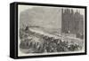 Arrival of the New Bell Victoria, at the Clock Tower, New Palace of Westminster-null-Framed Stretched Canvas