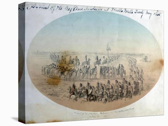 Arrival of the Nez Perce at Walla Walla Treaty May the 24 1855-Gustav Sohon-Stretched Canvas