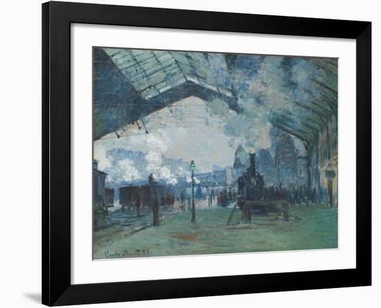 Arrival of the Normandy Train, Gare Saint-Lazare, 1877-Claude Monet-Framed Art Print