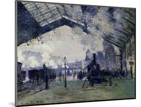 Arrival of the Normandy Train, Gare Saint-Lazare, 1877-Claude Monet-Mounted Art Print