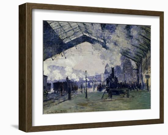 Arrival of the Normandy Train, Gare Saint-Lazare, 1877-Claude Monet-Framed Art Print