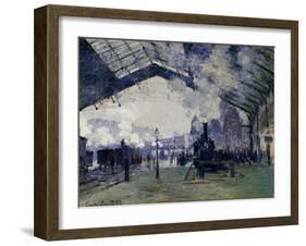 Arrival of the Normandy Train, Gare Saint-Lazare, 1877-Claude Monet-Framed Art Print