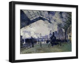 Arrival of the Normandy Train, Gare Saint-Lazare, 1877-Claude Monet-Framed Art Print