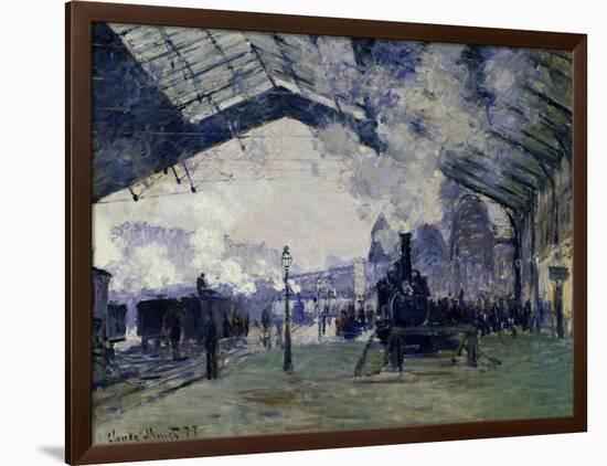 Arrival of the Normandy Train, Gare Saint-Lazare, 1877-Claude Monet-Framed Art Print