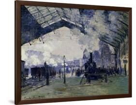 Arrival of the Normandy Train, Gare Saint-Lazare, 1877-Claude Monet-Framed Art Print