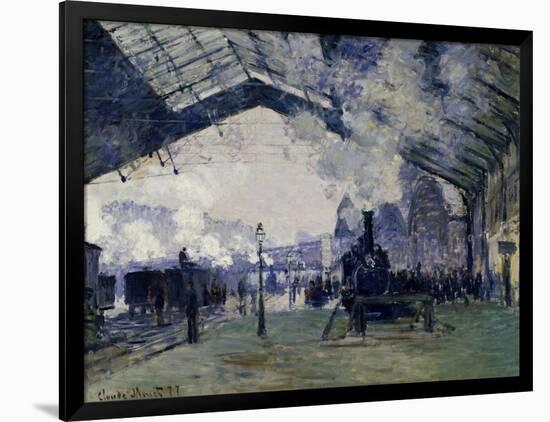 Arrival of the Normandy Train, Gare Saint-Lazare, 1877-Claude Monet-Framed Art Print