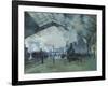 Arrival of the Normandy Train, Gare Saint-Lazare, 1877-Claude Monet-Framed Giclee Print