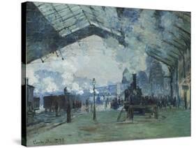 Arrival of the Normandy Train, Gare Saint-Lazare, 1877-Claude Monet-Stretched Canvas