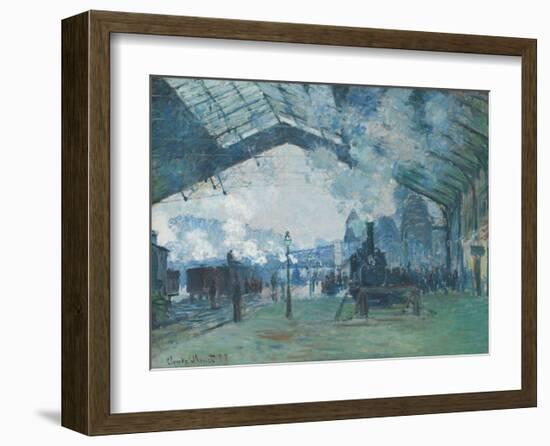 Arrival of the Normandy Train, Gare Saint-Lazare-Claude Monet-Framed Giclee Print