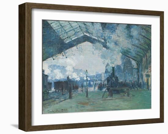 Arrival of the Normandy Train, Gare Saint-Lazare-Claude Monet-Framed Giclee Print