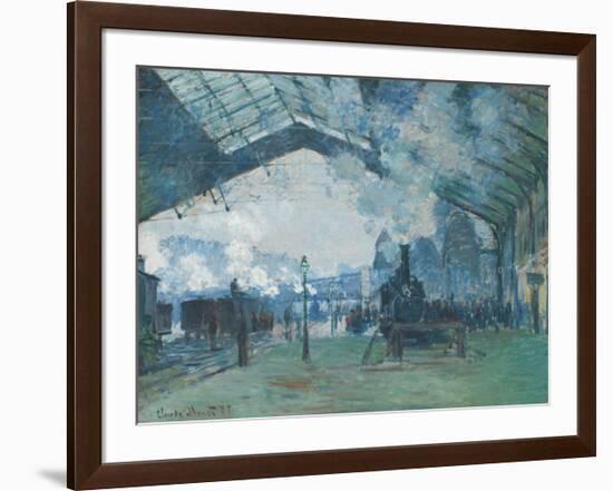 Arrival of the Normandy Train, Gare Saint-Lazare-Claude Monet-Framed Giclee Print