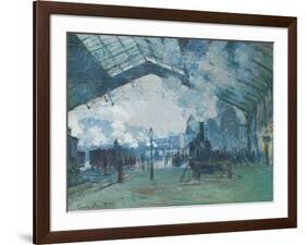 Arrival of the Normandy Train, Gare Saint-Lazare-Claude Monet-Framed Giclee Print