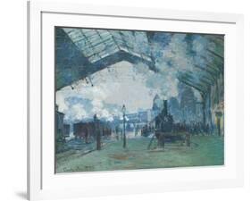 Arrival of the Normandy Train, Gare Saint-Lazare-Claude Monet-Framed Giclee Print
