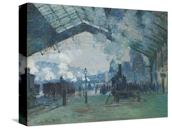 Arrival of the Normandy Train, Gare Saint-Lazare-Claude Monet-Stretched Canvas
