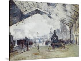 Arrival of the Normandy Train, Gare Saint-Lazare-Claude Monet-Stretched Canvas