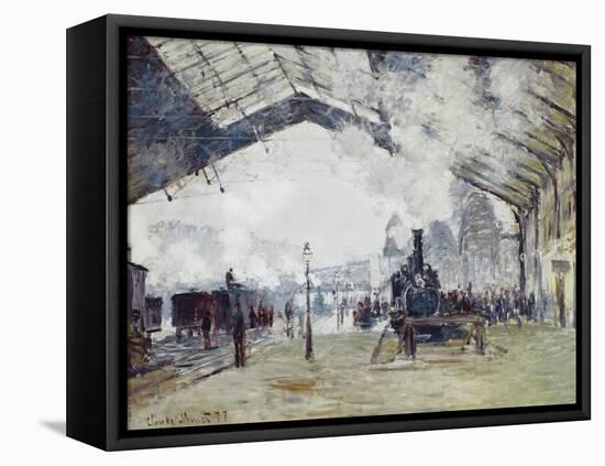 Arrival of the Normandy Train, Gare Saint-Lazare-Claude Monet-Framed Stretched Canvas