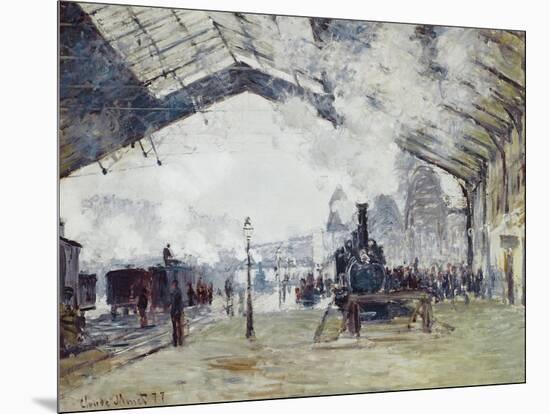 Arrival of the Normandy Train, Gare Saint-Lazare-Claude Monet-Mounted Art Print