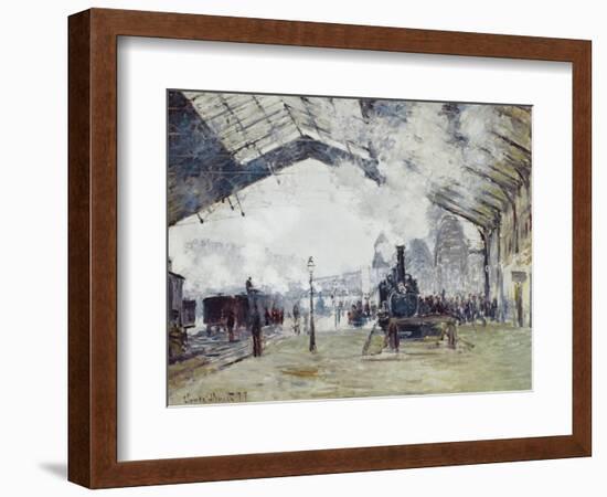 Arrival of the Normandy Train, Gare Saint-Lazare-Claude Monet-Framed Art Print