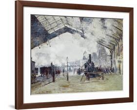 Arrival of the Normandy Train, Gare Saint-Lazare-Claude Monet-Framed Art Print