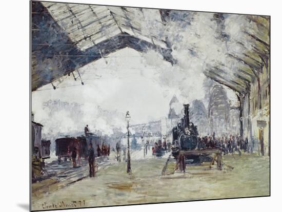 Arrival of the Normandy Train, Gare Saint-Lazare-Claude Monet-Mounted Art Print