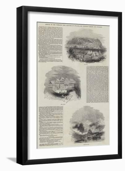 Arrival of the Overland Mail, Capture of Gwalior, Six Thousand Killed and Wounded-null-Framed Giclee Print