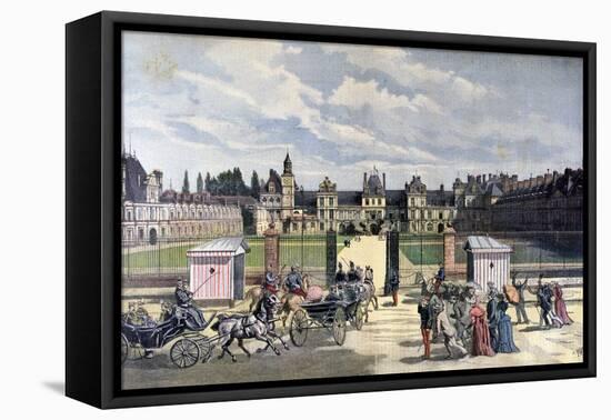 Arrival of the President of the Republique, Château De Fontainebleau, 1892-Henri Meyer-Framed Stretched Canvas