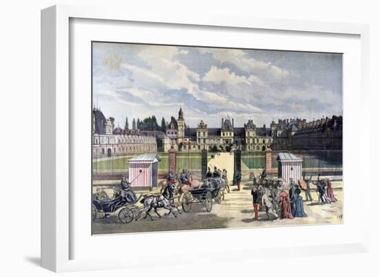 Arrival of the President of the Republique, Château De Fontainebleau, 1892-Henri Meyer-Framed Giclee Print