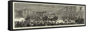 Arrival of the Queen, the Royal Party Leaving the Railway Station-null-Framed Stretched Canvas