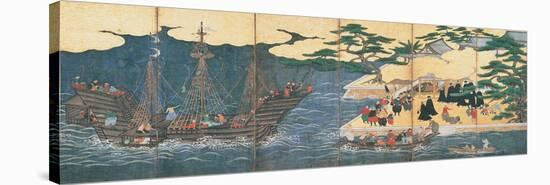 Arrival of the Southern Barbarians (Portuguese Traders at Nagasaki)-null-Stretched Canvas