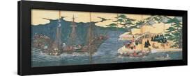 Arrival of the Southern Barbarians (Portuguese Traders at Nagasaki)-null-Framed Giclee Print