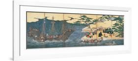 Arrival of the Southern Barbarians (Portuguese Traders at Nagasaki)-null-Framed Giclee Print