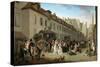 Arrival of the Stagecoach in the Courtyard of the Messageries-Louis-Léopold Boilly-Stretched Canvas