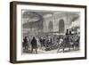 Arrival of the workmen's penny train at Victoria Station in London-English School-Framed Giclee Print