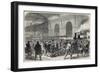 Arrival of the workmen's penny train at Victoria Station in London-English School-Framed Giclee Print