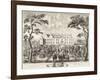 Arrival of William III at the hunting lodge, Hof te Dieren, 1691-Pieter Schenk-Framed Giclee Print