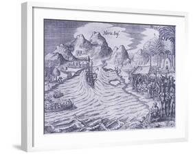 Arrival on Horn Island in 17th from Journey Towards Australia, 1615-1617-Jacob Philipp Hackert-Framed Giclee Print