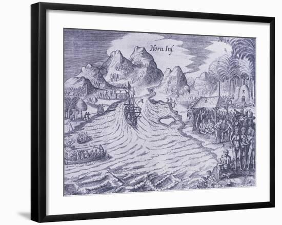 Arrival on Horn Island in 17th from Journey Towards Australia, 1615-1617-Jacob Philipp Hackert-Framed Giclee Print