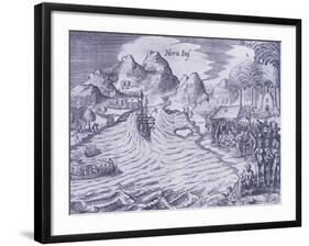 Arrival on Horn Island in 17th from Journey Towards Australia, 1615-1617-Jacob Philipp Hackert-Framed Giclee Print