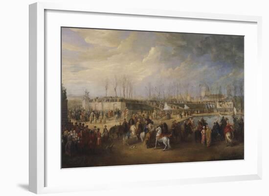 Arrivée de l'ambassade turque conduite par Mehemet Effendi aux jardins Tuileries, 21 mars 1721-Charles Parrocel-Framed Giclee Print