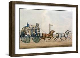 Arriving at the End of a Stage, Engraved by J. Harris, 1856-Michael Angelo Hayes-Framed Giclee Print