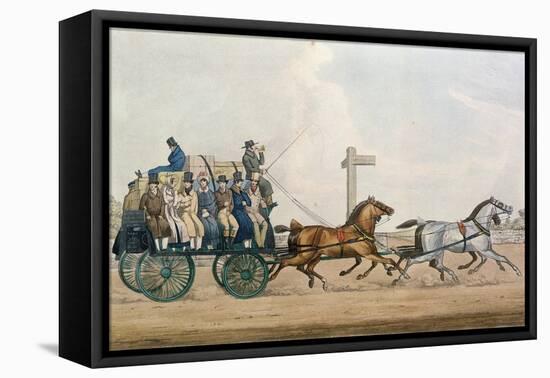 Arriving at the End of a Stage, Engraved by J. Harris, 1856-Michael Angelo Hayes-Framed Stretched Canvas