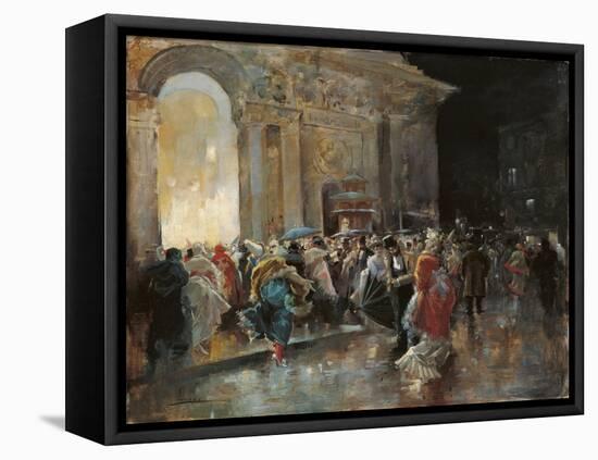 Arriving at the Theatre on a Night of a Masked Ball-Eugenio Lucas Villaamil-Framed Stretched Canvas