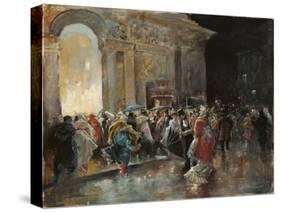 Arriving at the Theatre on a Night of a Masked Ball-Eugenio Lucas Villaamil-Stretched Canvas
