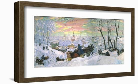 Arriving for Shrove Tide, 1916-Boris Kustodiyev-Framed Art Print