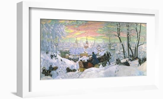 Arriving for Shrove Tide, 1916-Boris Kustodiyev-Framed Art Print