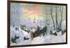 Arriving for Shrove-Tide, 1916-B. M. Kustodiev-Framed Art Print