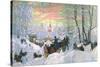 Arriving for Shrove-Tide, 1916-B. M. Kustodiev-Stretched Canvas
